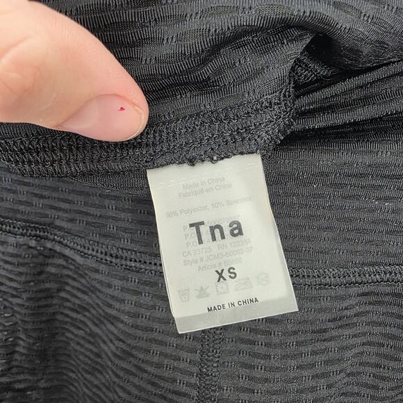 TNA Aritzia Black Sheer Stretchy Sporty Athleisure Casual Shorts Size XS - Picture 2 of 5